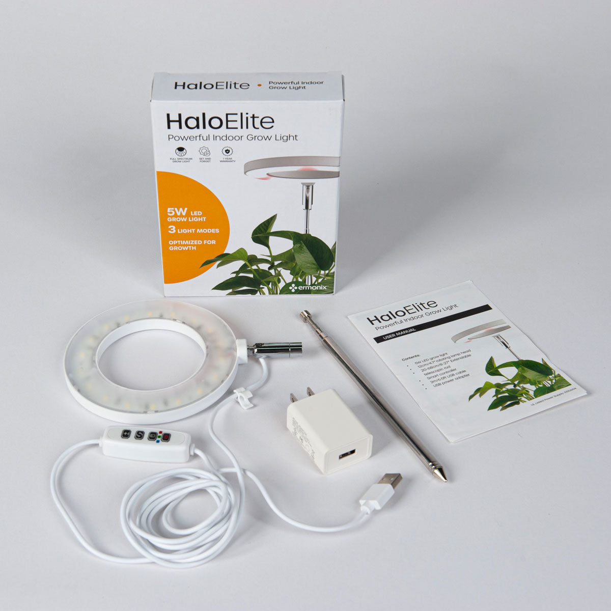 Halo grow light box contents.