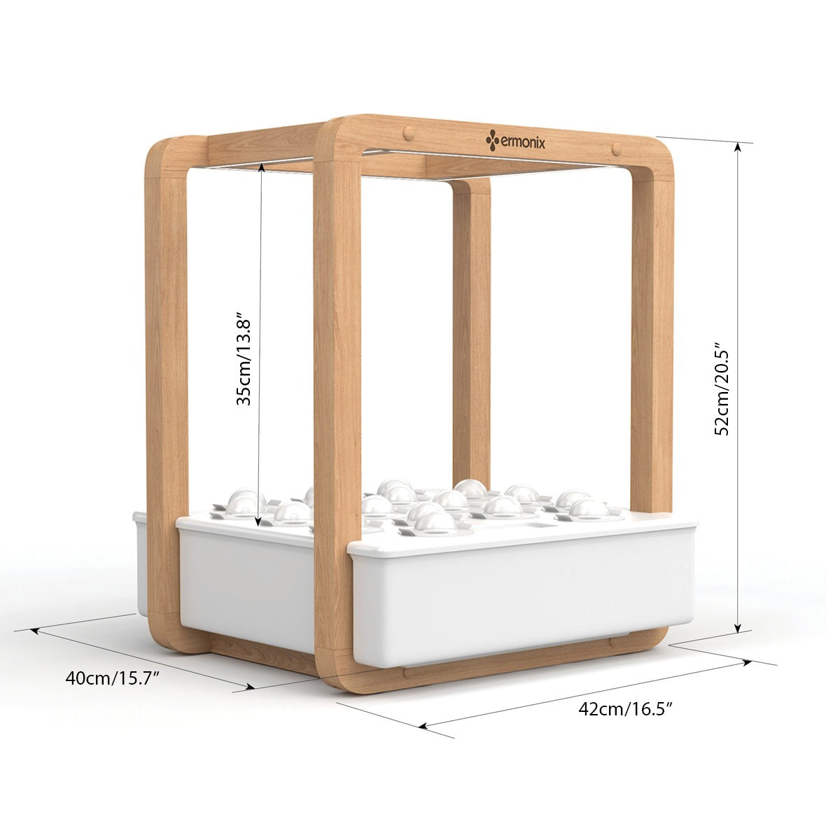 Garden Cube image showing general dimensions.
