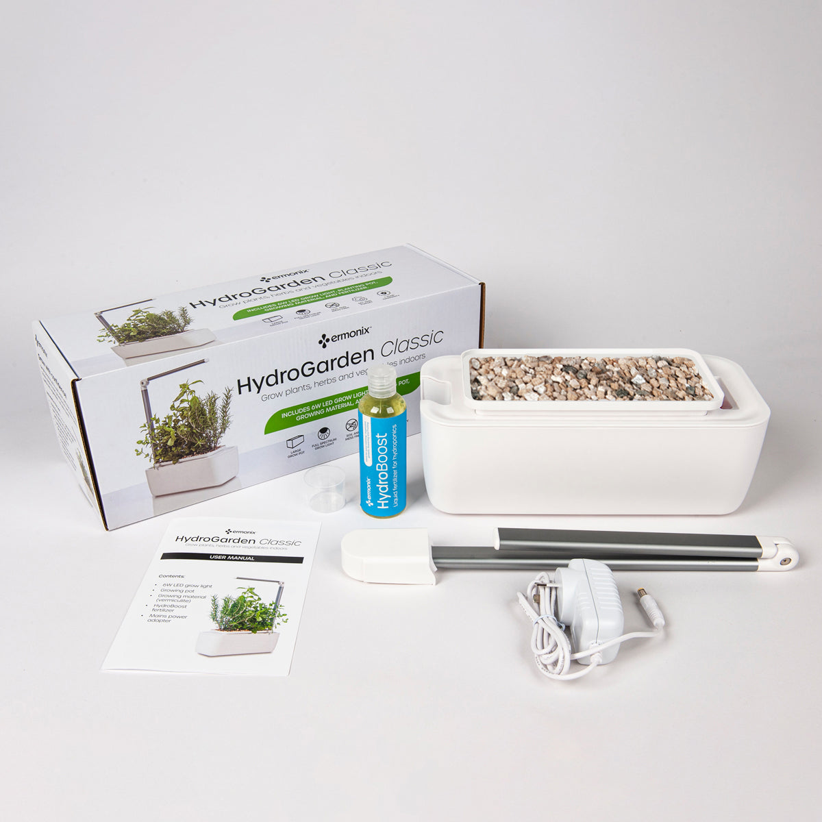 HydroGarden Classic package showing what's in the box.