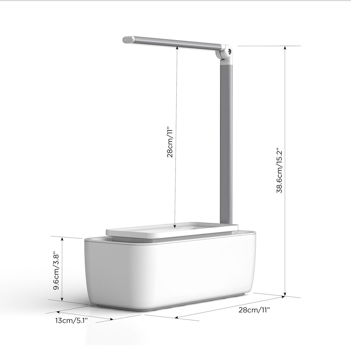 HydroGarden Classic showing dimensions on a white background.