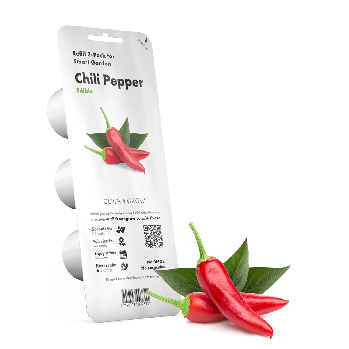 Chilli Pepper Click and grow plant pods 3-pack