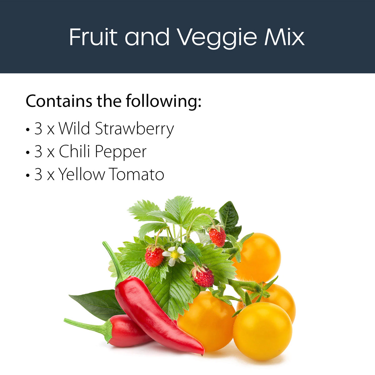 Fruit and veggie mix 9 pack Click and grow description