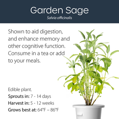 Garden Sage click and grow plant pod features and benefits