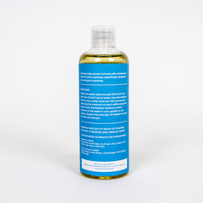 Hydroboost Bottle  label showing directions for use and contents on a white background.