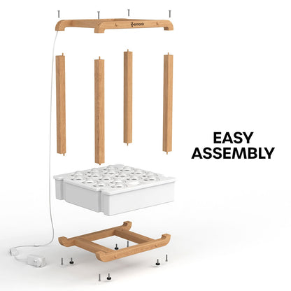 Exploded view of Garden Cube components showcasing easy assembly